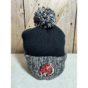 Cincinnati Bengals Cuffed Knit Black Hat Embroidered Tiger Design